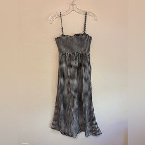 J. Crew Black and White Checkered Midi Dress